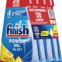 Finish Powergel Gel Detersivo per Lavastoviglie Liquido, Multiazione, Poteri Sgrassanti, Gel Lavastoglie al Limone, 120 Lavaggi, 4 Confezioni da 30 Lavaggi