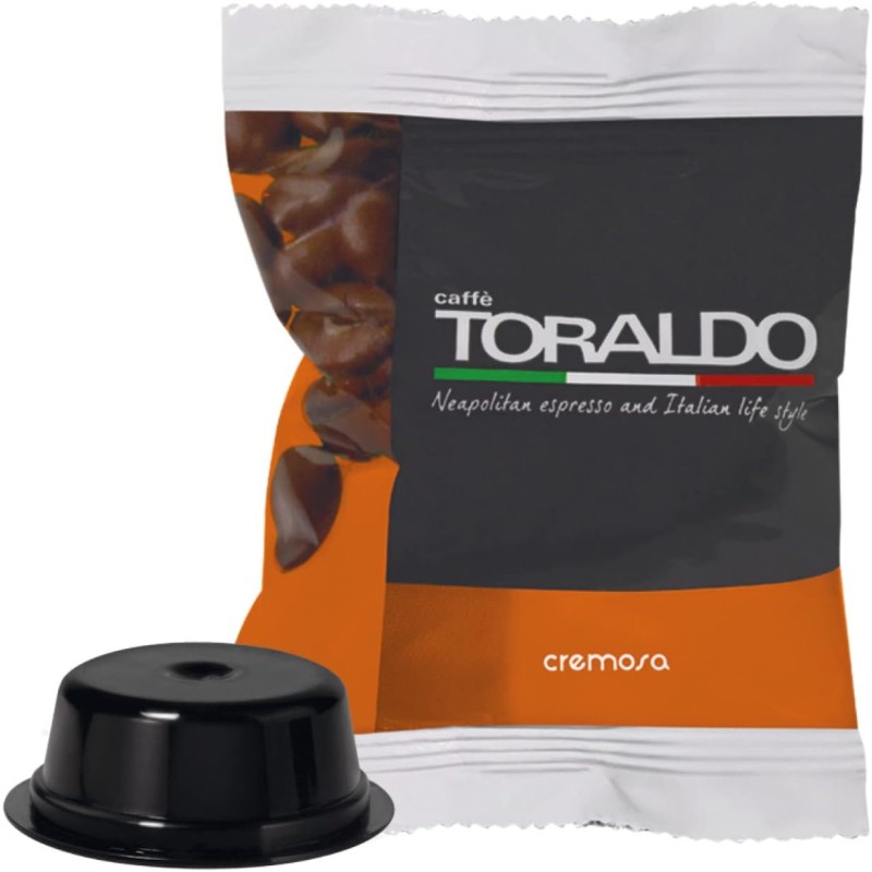 CAFFÈ TORALDO | Compatibile A Modo Mio* | CAPSULE | Caffè Selezionato, Tostato e Torrefatto in Italia | Eccellenza del Caffè Napoletano (Miscela Cremosa, 100 Unità)