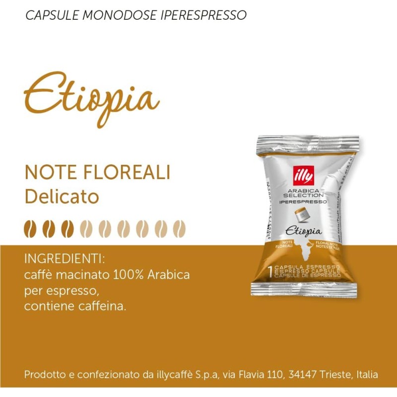 illy Capsule Caffè Iperespresso Arabica Selection Etiopia, Confezione da 100 Capsule - 100 unità (Confezione da 1)