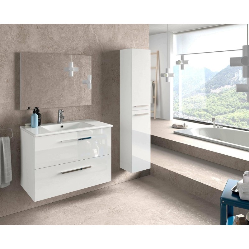 Dmora - Mobile Colonna Alexandria, Mobile per Bagno a 2 Ante, Armadio pensile sospeso con 2 Ripiani, 30x25h150 cm, Bianco Lucido - Bianco Dmora - Mobile Colonna Alexandria, Mobile per Bagno a 2 Ante, Armadio pensile sospeso con 2 Ripiani, 30x25h150 cm, Bianco Lucido - Bianco