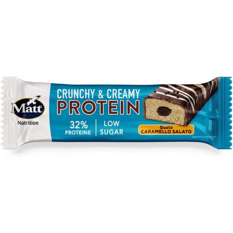 Matt Sport - High Protein Pistacchio - Barretta Proteica al 32% Croccante con Cioccolato Fondente, Ricca di Proteine del Latte e della Soia - 40 g - 40 g (Confezione da 1) Bianco