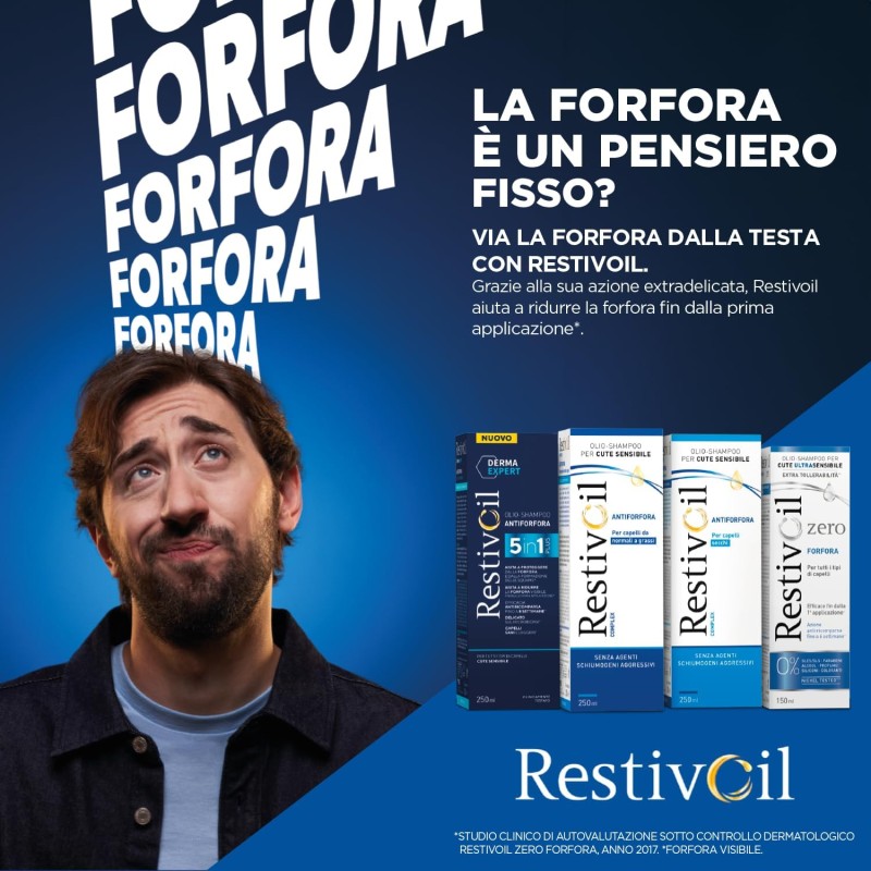 RestivOil Complex Shampoo Olio Antiforfora per Capelli da Normali a Grassi con Azione Antiseborroica e Anti Prurito, 400ml