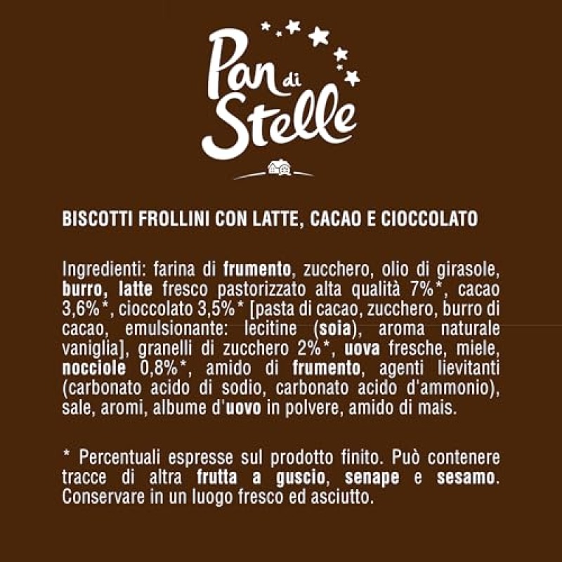 Pan di Stelle Biscotti Frollini con Cacao, Cioccolato e Latte Fresco Italiano, Colazione Ricca di Gusto, 700 g - 700 g