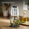 Kenwood Chopper CHP61.100WH, Potenza 500W, Ciotola da 0.5L, 2 velocità, Sistema a quattro lame, Anello antiscivolo per la stabilità del tritatutto, Lavabile in Lavastoviglie, Bianco/SIlver