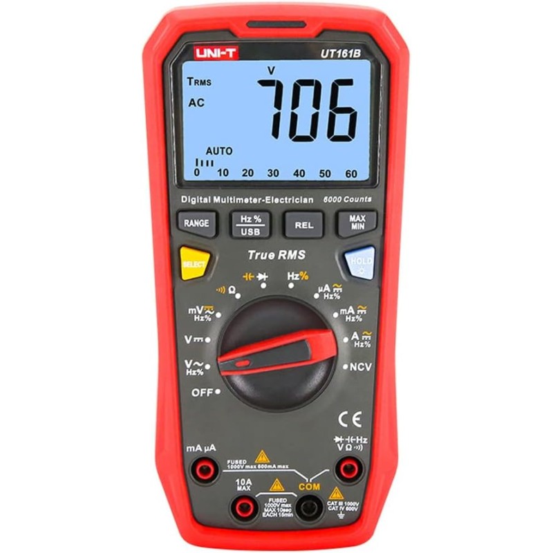UNI-T UT161B 1000V AC/DC Smart Digital Multimeter Professionale Tester True RMS CE Voltmeter Electric Tools AC DC Voltage Meter