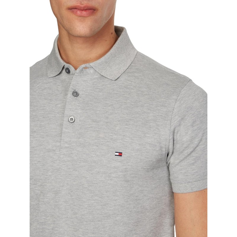 Tommy Hilfiger Uomo Maglietta Polo Maniche Corte 1985 Slim Fit - L Grigio (Light Grey Heather) Tommy Hilfiger Uomo Maglietta Polo Maniche Corte 1985 Slim Fit - L Grigio (Light Grey Heather)