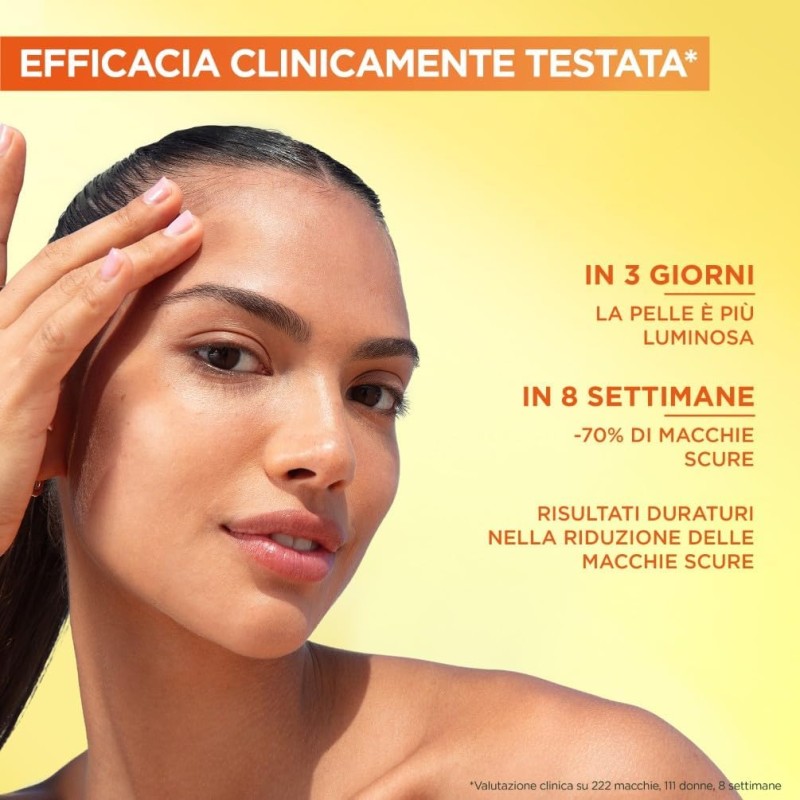 Garnier Siero Viso Anti-Macchie, Per Tutti i Tipi di Pelle, Pelle Luminosa e Macchie Scure Ridotte, Formula con Niacinamide Uniformante, Melasyl e Vitamina C, Vitamin C, 30 ml Garnier Siero Viso Anti-Macchie, Per Tutti i Tipi di Pelle, Pelle Luminosa e Macchie Scure Ridotte, Formula con Niacinamide Uniformante, Melasyl e Vitamina C, Vitamin C, 30 ml