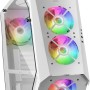 Mars Gaming MC51W, Custodia da Gioco PC ATX, Doppio Vetro Temperato, 5x Ventola RGB 12cm, Bianco