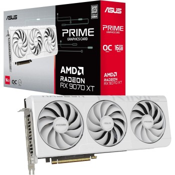 ASUS Prime AMD Radeon RX 9070 XT White OC Edition, Scheda Grafica 16 GB GDDR6, 256 Bit, PCIe 5.0, 1 HDMI 2.1, 3 DisplayPort 2.1, Software GPU Tweak III, Bianco, PRIME-RX9070XT-O16G-WHITE - O16 GB ASUS Prime AMD Radeon RX 9070 XT White OC Edition, Scheda Grafica 16 GB GDDR6, 256 Bit, PCIe 5.0, 1 HDMI 2.1, 3 DisplayPort 2.1, Software GPU Tweak III, Bianco, PRIME-RX9070XT-O16G-WHITE - O16 GB