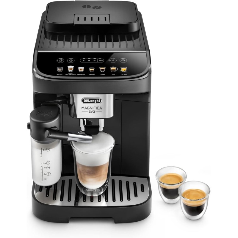 De'Longhi Magnifica Evo ECAM292.81.B, Macchina da caffè Automatica, Chicchi macinati al momento, Caraffa MontaLatte Automatica per Cappuccini, 7 Bevande One Touch, Spegnimento Programmmabile, Nero - 7 bevande De'Longhi Magnifica Evo ECAM292.81.B, Macchina da caffè Automatica, Chicchi macinati al momento, Caraffa MontaLatte Automatica per Cappuccini, 7 Bevande One Touch, Spegnimento Programmmabile, Nero - 7 bevande
