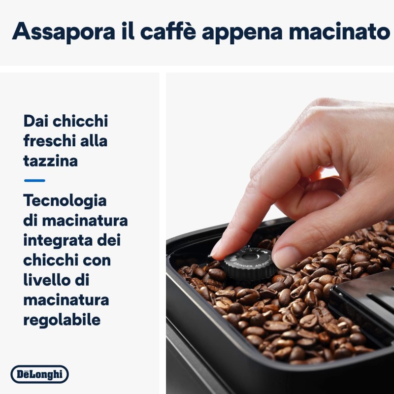De'Longhi Magnifica Evo ECAM292.81.B, Macchina da caffè Automatica, Chicchi macinati al momento, Caraffa MontaLatte Automatica per Cappuccini, 7 Bevande One Touch, Spegnimento Programmmabile, Nero - 7 bevande De'Longhi Magnifica Evo ECAM292.81.B, Macchina da caffè Automatica, Chicchi macinati al momento, Caraffa MontaLatte Automatica per Cappuccini, 7 Bevande One Touch, Spegnimento Programmmabile, Nero - 7 bevande