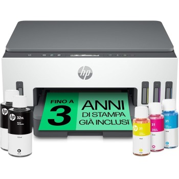 HP Smart Tank Plus 7005 AiO 28B54A, Stampante Multifunzione a Colori, Serbatoio d'Inchiostro ad Alto Volume di Stampa, Fino a 12000 Pagine (Nero) e 8000 Pagine (Colore), F/R Automatica, Wi-Fi, Bianca