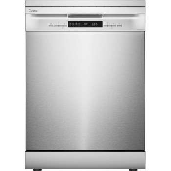 Midea MFD60S200X.1-IT Lavastoviglie Libera Installazione con 14 coperti, 8 Programmi, Display a LED, Partenza Ritardata, Funzione di Mezzo Carico, Asciugatura Extra - Inox - Inox