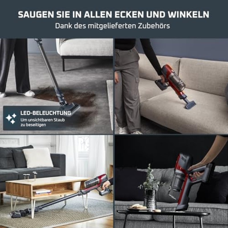 Rowenta X-PERT 6.60 Aspirapolvere Senza Fili Potente con Kit Animal Care, Scopa Elettrica Senza Fili Ricaricabile Leggera, Aspirapolvere Senza Sacco Multisuperficie, Autonomia 45 Min, Luci LED,RH6878