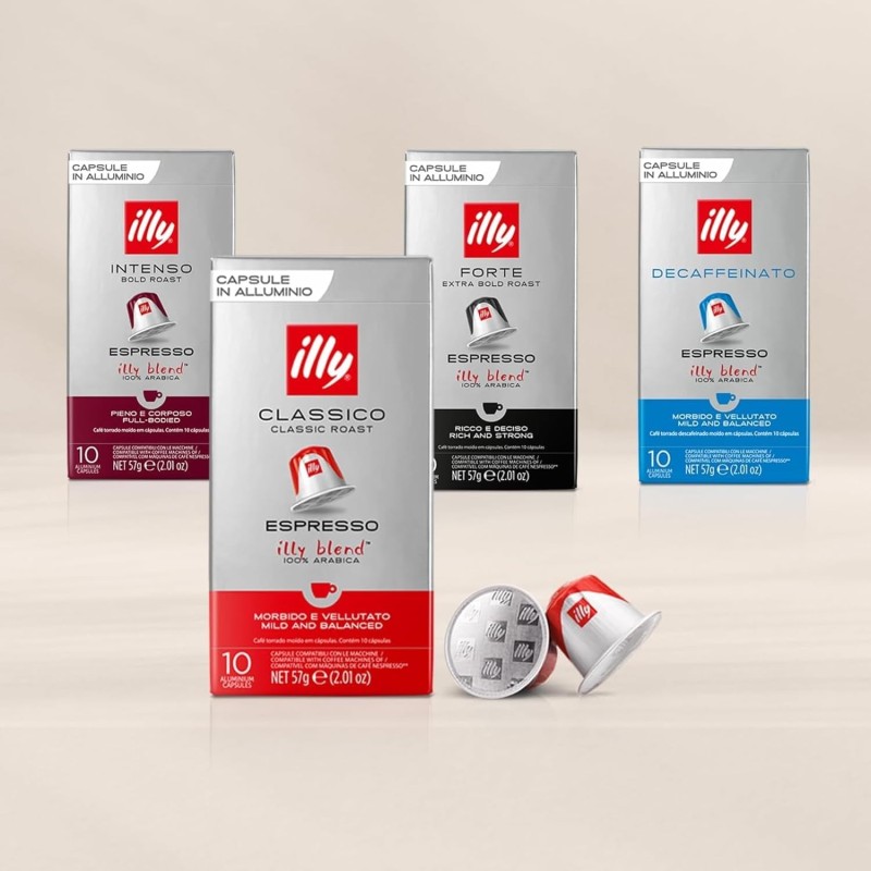 illy, Caffè in Capsule Compatibili in Alluminio FORTE, 100% Arabica con Intenso Aroma di Pan Tostato e un Retrogusto di Cioccolato Fondente, Gusto Deciso, 10 Confezioni da 10 (100 Capsule Totali) illy, Caffè in Capsule Compatibili in Alluminio FORTE, 100% Arabica con Intenso Aroma di Pan Tostato e un Retrogusto di Cioccolato Fondente, Gusto Deciso, 10 Confezioni da 10 (100 Capsule Totali)