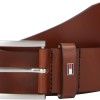 Tommy Hilfiger Uomo Cintura Hampton 4.0 Cintura in Pelle - W80 Marrone (Dark Tan)