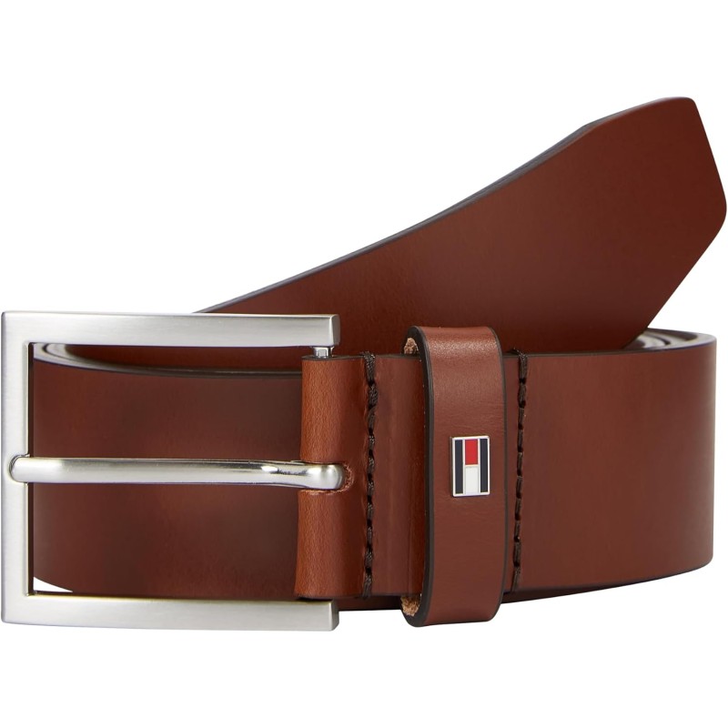 Tommy Hilfiger Uomo Cintura Hampton 4.0 Cintura in Pelle - W80 Marrone (Dark Tan)