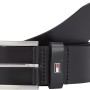 Tommy Hilfiger Uomo Cintura Hampton 4.0 Cintura in Pelle - W110 Nero (Black)