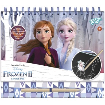Frozen II Libro dei graffi libro di graffi e album da colorare, con stencil e adesivi glitterati con Anna & ELSA, Activity Book per casa e in viaggio