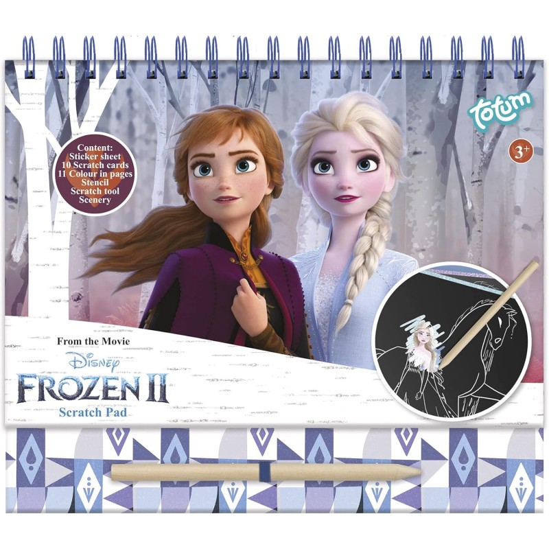 Frozen II Libro dei graffi libro di graffi e album da colorare, con stencil e adesivi glitterati con Anna & ELSA, Activity Book per casa e in viaggio