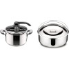 Lagostina Novia Vitamin Lagoeasy'Up Pentola A Pressione, 5 L, Acciaio Inox 18/10 & Accessorio Per Pentola A Pressione Scodello, Acciaio Inox, Diametro 22 Cm Per Capacità 5 Litri - 5L