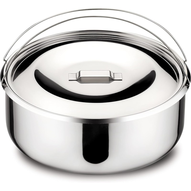 Lagostina Novia Vitamin Lagoeasy'Up Pentola A Pressione, 5 L, Acciaio Inox 18/10 & Accessorio Per Pentola A Pressione Scodello, Acciaio Inox, Diametro 22 Cm Per Capacità 5 Litri - 5L