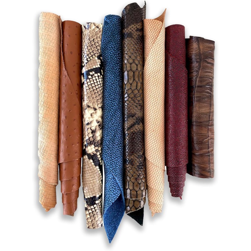 IPEA 1 Kg di Ritagli di Vera Pelle Stampata con Fantasie Miste Particolari in Dimensioni Casuali – Made in Italy – Scampoli dalle Forme Varie con Stampe Decorative, Animalier, Lucide, Struzzo, Vintage IPEA 1 Kg di Ritagli di Vera Pelle Stampata con Fantasie Miste Particolari in Dimensioni Casuali – Made in Italy – Scampoli dalle Forme Varie con Stampe Decorative, Animalier, Lucide, Struzzo, Vintage