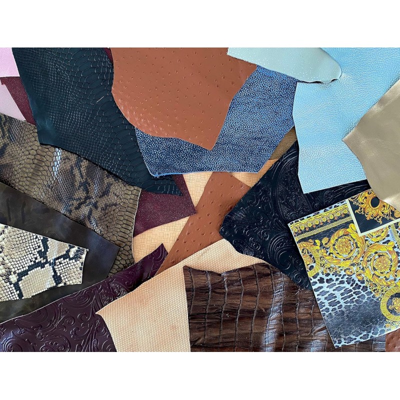 IPEA 1 Kg di Ritagli di Vera Pelle Stampata con Fantasie Miste Particolari in Dimensioni Casuali – Made in Italy – Scampoli dalle Forme Varie con Stampe Decorative, Animalier, Lucide, Struzzo, Vintage IPEA 1 Kg di Ritagli di Vera Pelle Stampata con Fantasie Miste Particolari in Dimensioni Casuali – Made in Italy – Scampoli dalle Forme Varie con Stampe Decorative, Animalier, Lucide, Struzzo, Vintage