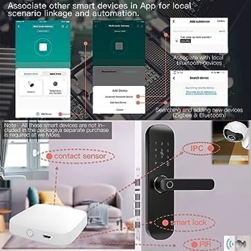 MOES Tuya ZigBee e BLE Multi-mode Smart Home Gateway WiFi Mesh Hub, funziona con Tuya ZigBee o prodotti BLE Smart Home, controllo vocale tramite Alexa Google Home
