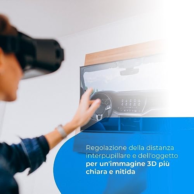 NK Occhiali 3D VR per Smartphone – Visore Intelligenti di Realtà Virtuale con Audio per Smartphone tra 4,7" - 6,53", Angolo Visione 90 - 100º, Rotazione 360°, Obiettivo e Pupilla Regolabile - Nero