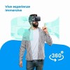 NK Occhiali 3D VR per Smartphone – Visore Intelligenti di Realtà Virtuale con Audio per Smartphone tra 4,7" - 6,53", Angolo Visione 90 - 100º, Rotazione 360°, Obiettivo e Pupilla Regolabile - Nero