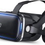 NK Occhiali 3D VR per Smartphone – Visore Intelligenti di Realtà Virtuale con Audio per Smartphone tra 4,7" - 6,53", Angolo Visione 90 - 100º, Rotazione 360°, Obiettivo e Pupilla Regolabile - Nero