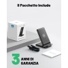 Caricatore Wireless, INIU 15W Certificato Qi Ricarica Rapida Wireless Phone Charger Holder Wireless Luce adattiv Supporto Telefono per iPhone 17 16 15 14 13 12 11 Pro Max Samsung Galaxy Google Pixel - 1 Pezzi Nero