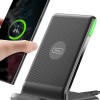 Caricatore Wireless, INIU 15W Certificato Qi Ricarica Rapida Wireless Phone Charger Holder Wireless Luce adattiv Supporto Telefono per iPhone 17 16 15 14 13 12 11 Pro Max Samsung Galaxy Google Pixel - 1 Pezzi Nero
