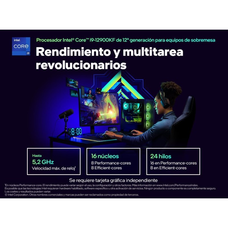 Intel® Core™ i9-12900KF, processore desktop, per sistemi desktop 16 (8P+8E) core fino a 5,2 GHz sbloccato LGA1700 serie 600 chipset 125 W