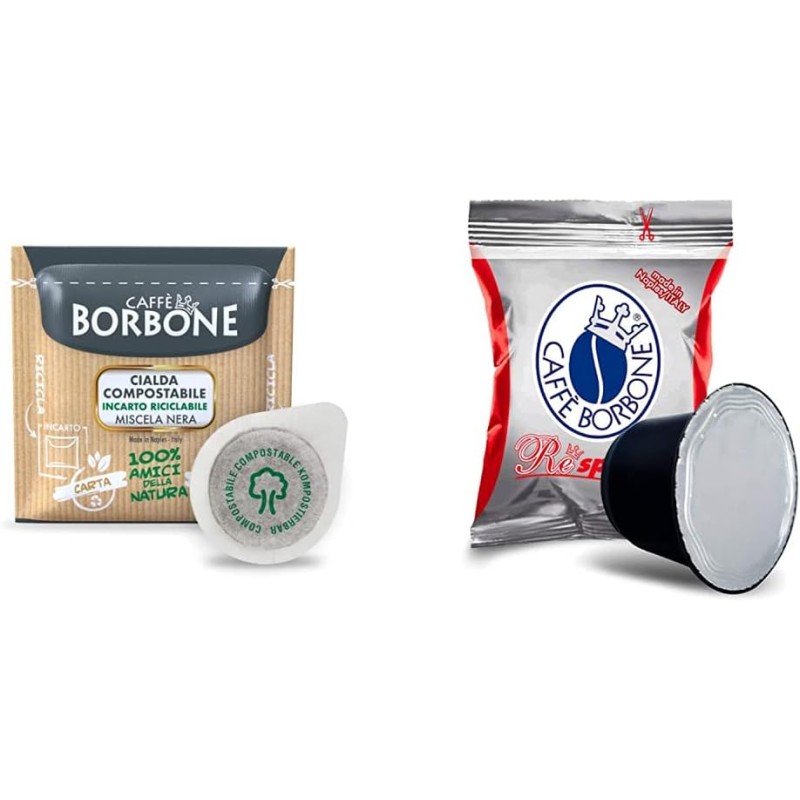 CAFFÈ BORBONE Cialda Compostabile, Miscela Nera - 150 Cialde - Sistema Ese & Respresso, Miscela Rossa - 100 Capsule - Compatibili Con Le Macchine Ad Uso Domestico Nespresso* CAFFÈ BORBONE Cialda Compostabile, Miscela Nera - 150 Cialde - Sistema Ese & Respresso, Miscela Rossa - 100 Capsule - Compatibili Con Le Macchine Ad Uso Domestico Nespresso*