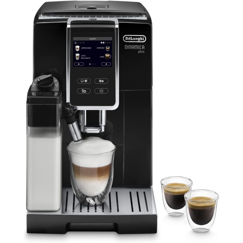 De'Longhi Dinamica Plus ECAM370.70.B Macchina Automatica per caffè in chicchi, LatteCrema System con Caraffa Montalatte Automatica, Schermo FullTouch, Funzione MY, Ampia gamma di ricette, Nero De'Longhi Dinamica Plus ECAM370.70.B Macchina Automatica per caffè in chicchi, LatteCrema System con Caraffa Montalatte Automatica, Schermo FullTouch, Funzione MY, Ampia gamma di ricette, Nero