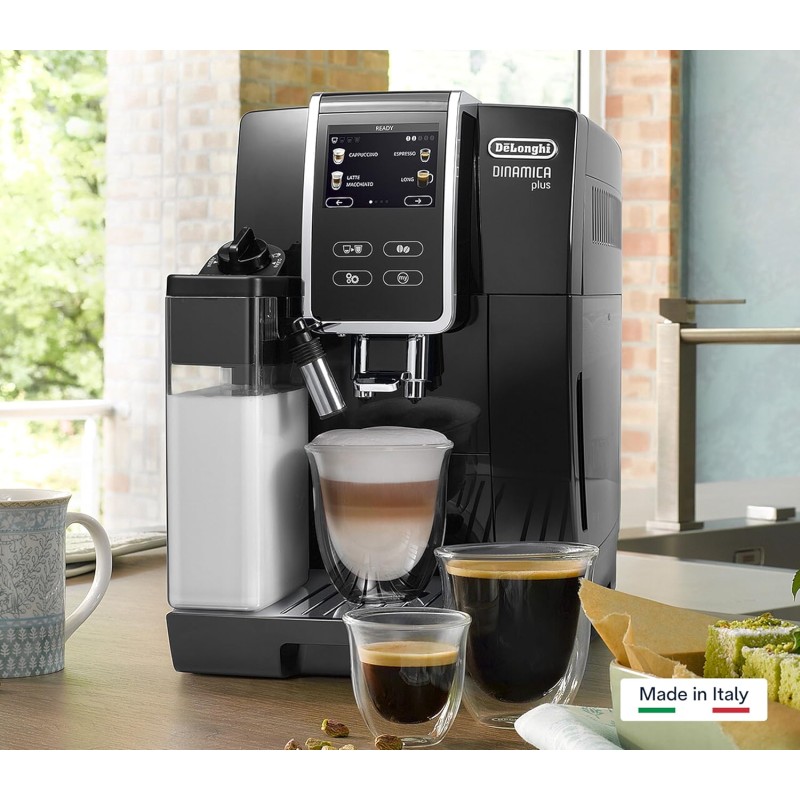 De'Longhi Dinamica Plus ECAM370.70.B Macchina Automatica per caffè in chicchi, LatteCrema System con Caraffa Montalatte Automatica, Schermo FullTouch, Funzione MY, Ampia gamma di ricette, Nero De'Longhi Dinamica Plus ECAM370.70.B Macchina Automatica per caffè in chicchi, LatteCrema System con Caraffa Montalatte Automatica, Schermo FullTouch, Funzione MY, Ampia gamma di ricette, Nero