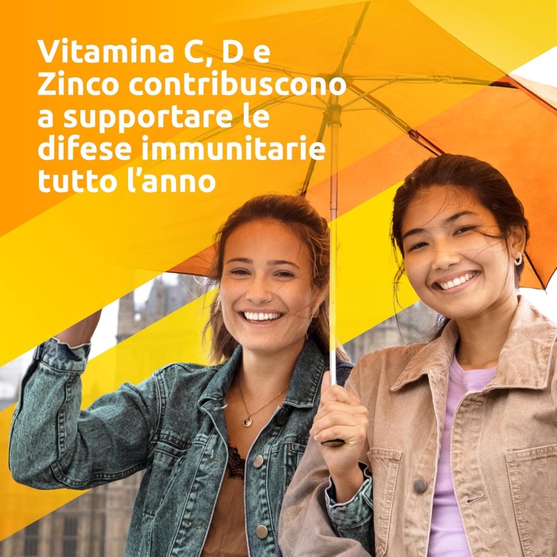 Supradyn Difese Integratore Multivitaminico con Vitamina D3, C, Zinco, Integratore Difese Immunitarie Adulti, Multivitamine per Sistema Immunitario - 30 Compresse Effervescenti Gusto Arancia - 30 unità (Confezione da 1)