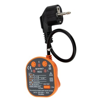 Zenitech - Tester Di Prese e Differenziali CATIII - Verifica Del Cablaggio 250V - Indicatore Di Assenza P/N/T - Rilevazione Investimenti P/T e P/N - Arancione