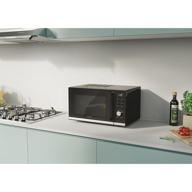 Candy Moderna Forno a Microonde con Grill, 23 Litri, 900W, 40 Programmi, 6 Livelli di Potenza, Funzioni Defrost e Autoclean, App hOn, Libera Installazione, 48,3 x 40,6 x 28,1 cm, Nero - CMGA23TNDB