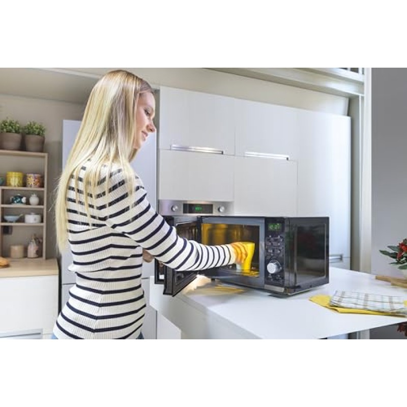 Candy Moderna Forno a Microonde con Grill, 23 Litri, 900W, 40 Programmi, 6 Livelli di Potenza, Funzioni Defrost e Autoclean, App hOn, Libera Installazione, 48,3 x 40,6 x 28,1 cm, Nero - CMGA23TNDB