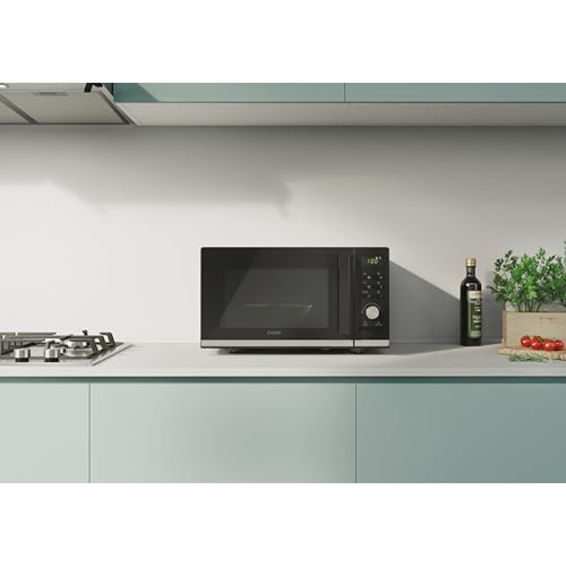 Candy Moderna Forno a Microonde con Grill, 23 Litri, 900W, 40 Programmi, 6 Livelli di Potenza, Funzioni Defrost e Autoclean, App hOn, Libera Installazione, 48,3 x 40,6 x 28,1 cm, Nero - CMGA23TNDB