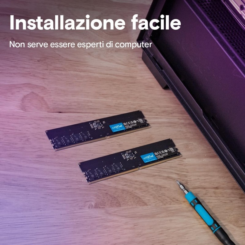 Crucial RAM 16GB Kit (2x8GB) DDR5 4800MHz CL40 Memoria Desktop CT2K8G48C40U5 - 16GB (2x8GB) Crucial RAM 16GB Kit (2x8GB) DDR5 4800MHz CL40 Memoria Desktop CT2K8G48C40U5 - 16GB (2x8GB)