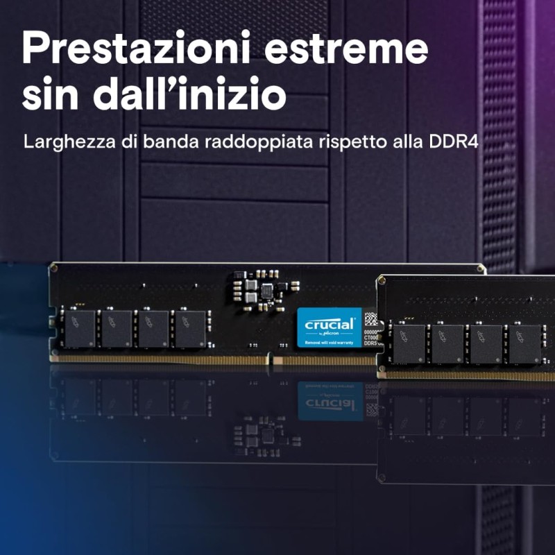 Crucial RAM 16GB Kit (2x8GB) DDR5 4800MHz CL40 Memoria Desktop CT2K8G48C40U5 - 16GB (2x8GB) Crucial RAM 16GB Kit (2x8GB) DDR5 4800MHz CL40 Memoria Desktop CT2K8G48C40U5 - 16GB (2x8GB)