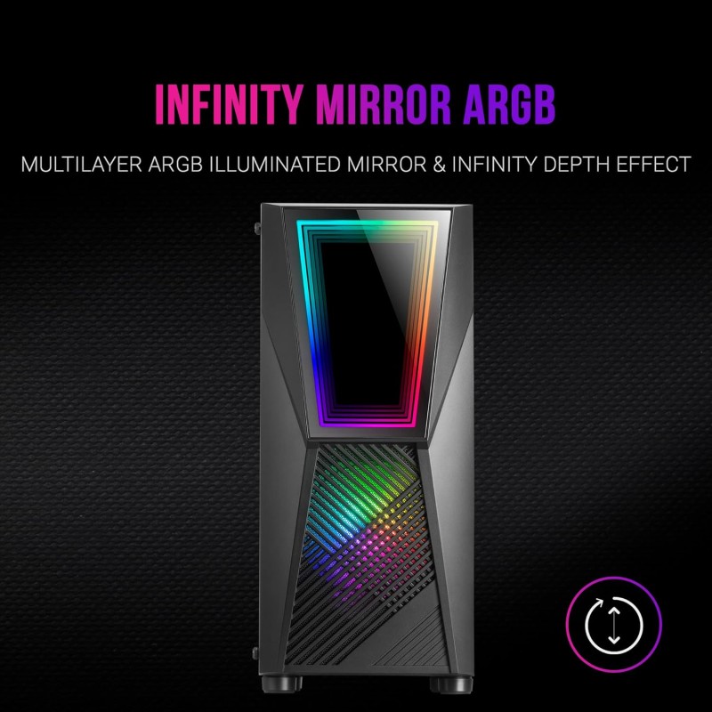 MARSGAMING Mars Gaming MC777, Case da Gioco PC, Infinity Mirror ARGB, Vetro Temperato, 2x Fan Chroma ARGB, Nero MARSGAMING Mars Gaming MC777, Case da Gioco PC, Infinity Mirror ARGB, Vetro Temperato, 2x Fan Chroma ARGB, Nero