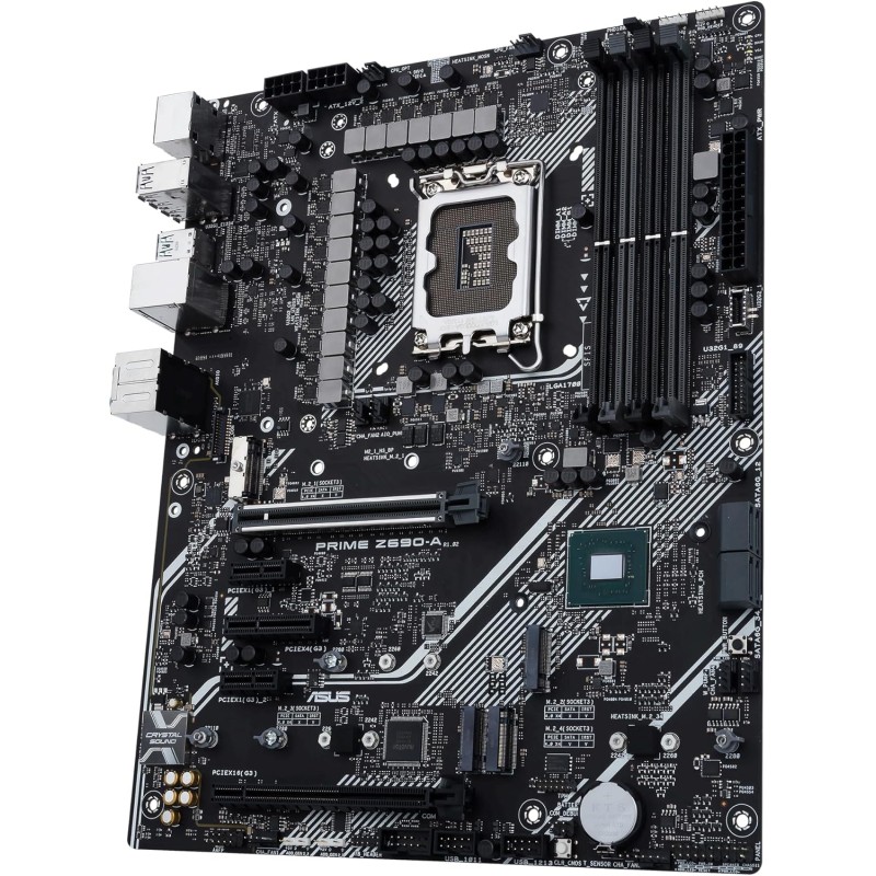 ASUS PRIME Z690-A Scheda Madre ATX, Intel Z690, LGA1700, DDR5, PCI 5.0, Intel 2.5Gb Ethernet, Realtek 7.1 Surround, 4xM.2, 4xSATA 6GB/s, 1xUSB 3.2 Gen 2x2, Armoury Crate, Aura Sync RGB - ATX ASUS PRIME Z690-A Scheda Madre ATX, Intel Z690, LGA1700, DDR5, PCI 5.0, Intel 2.5Gb Ethernet, Realtek 7.1 Surround, 4xM.2, 4xSATA 6GB/s, 1xUSB 3.2 Gen 2x2, Armoury Crate, Aura Sync RGB - ATX