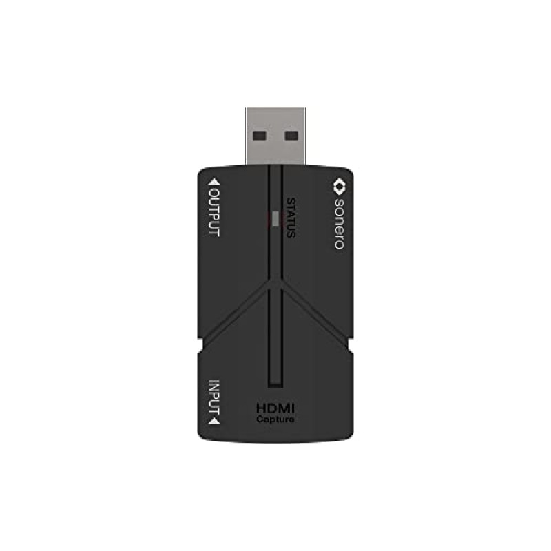 sonero® dongle di acquisizione video da HDMI a USB - ingresso fino a 4K a 30Hz | Uscita fino a 1080p @ 60Hz | Conforme a HDMI 1.4 e HDCP 1.4