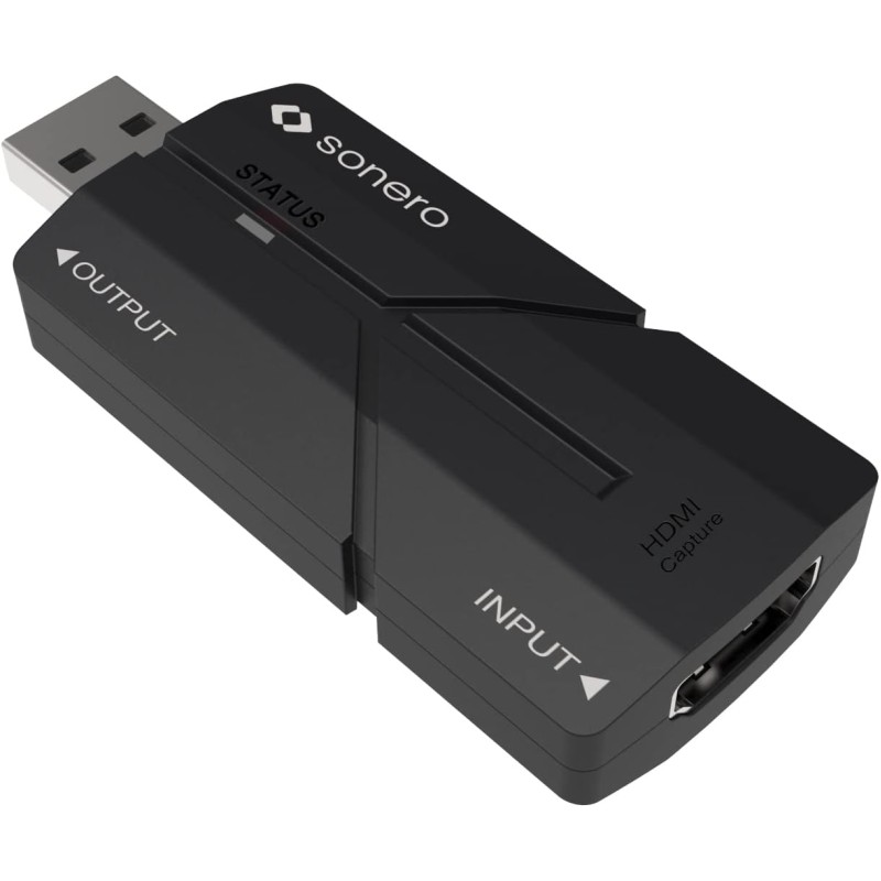 sonero® dongle di acquisizione video da HDMI a USB - ingresso fino a 4K a 30Hz | Uscita fino a 1080p @ 60Hz | Conforme a HDMI 1.4 e HDCP 1.4