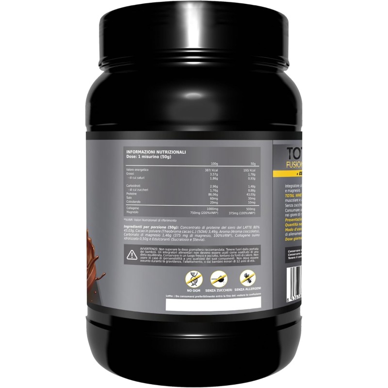 Healthy FUSION Proteine di Assimilazione Rapida del Siero di Latte con Collagene e Magnesio, Aumenta la massa e il recupero muscolare, Migliora l'allenamento sportivo, 1000g (Cioccolato) Healthy FUSION Proteine di Assimilazione Rapida del Siero di Latte con Collagene e Magnesio, Aumenta la massa e il recupero muscolare, Migliora l'allenamento sportivo, 1000g (Cioccolato)